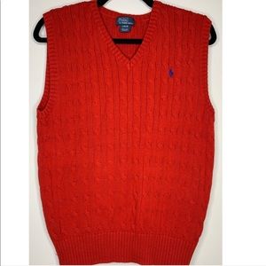 Polo by Ralph Lauren Boys Red Sweater Vest Size L